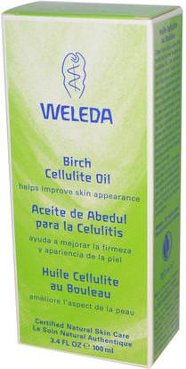 Weleda, Birch Cellulite Oil, 3.4 fl oz (100 ml) ,الصحة، الجلد، زيت التدليك، السيلوليت