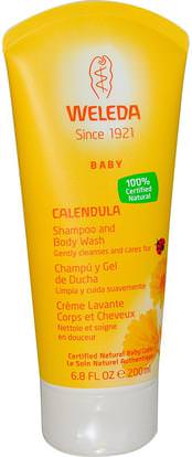 Weleda, Calendula, Baby Shampoo and Body Wash, 6.8 fl oz (200 ml) ,حمام، الجمال، الشامبو، هلام الاستحمام