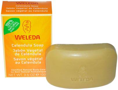 Weleda, Calendula Soap, 3.5 oz (100 g) ,حمام، الجمال، تملق، العناية بالوجه، كالندولا