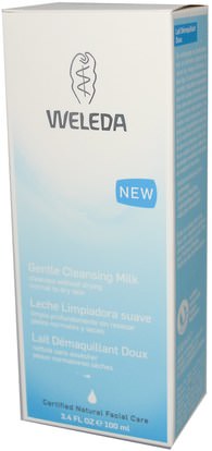Weleda, Gentle Cleansing Milk, 3.4 fl oz (100 ml) ,الجمال، العناية بالوجه، منظفات الوجه، نوع البشرة طبيعية لتجف الجلد