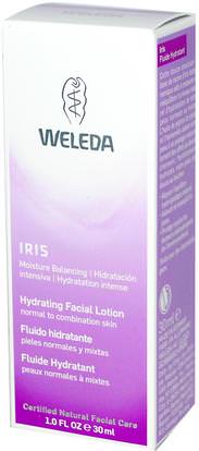 Weleda, Hydrating Facial Lotion, Iris, 1.0 fl oz (30 ml) ,الجمال، العناية بالوجه، الكريمات المستحضرات، الأمصال، نوع الجلد الطبيعي لتجف الجلد