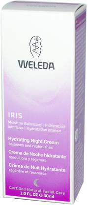 Weleda, Hydrating Night Cream, Iris, 1.0 fl oz (30 ml) ,الجمال، العناية بالوجه، الكريمات المستحضرات، الأمصال، الصحة، الجلد، الكريمات الليلية