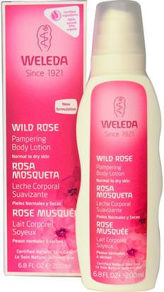Weleda, Pampering Body Lotion, Wild Rose, 6.8 fl oz (200 ml) ,حمام، الجمال، غسول الجسم
