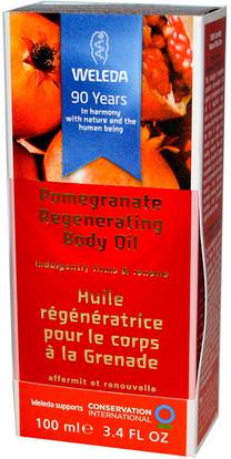 Weleda, Pomegranate Regenerating Body Oil, 3.4 fl oz (100 ml) ,الصحة، الجلد، زيت التدليك
