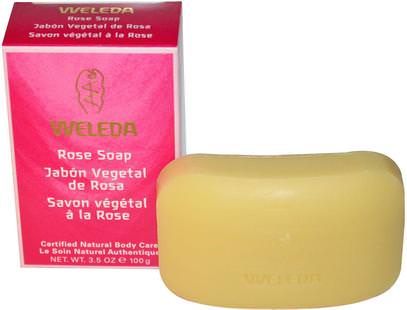 Weleda, Rose Soap, 3.5 oz (100 g) ,حمام، الجمال، الصابون