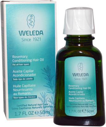 Weleda, Rosemary Conditioning Hair Oil, 1.7 fl oz (50 ml) ,حمام، الجمال، دقة بالغة، فروة الرأس