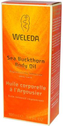 Weleda, Body Oil, Sea Buckthorn, 3.4 fl oz (100 ml) ,الصحة، الجلد، زيت التدليك، حمام، الجمال، البحر النبق الجمال