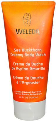 Weleda, Sea Buckthorn Creamy Body Wash, 6.8 fl oz (200 ml) ,حمام، الجمال، هلام الاستحمام، البحر النبق الجمال