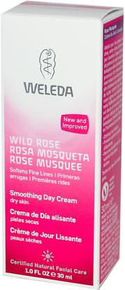 Weleda, Wild Rose, Smoothing Day Cream, 1.0 fl oz (30 ml) ,الجمال، العناية بالوجه، الكريمات المستحضرات، الأمصال، الصحة، الجلد، الكريمات اليوم