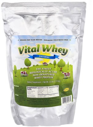 Well Wisdom, Vital Whey, Natural, 2.5 lbs (1.13 kg) ,المكملات الغذائية، بروتين مصل اللبن، بروتين مصل اللبن أونديناتوريد
