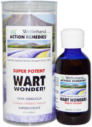 Wellinhand Action Remedies, Super Potent, Wart Wonder!, 2 fl oz (60 ml) ,الصحة، الجلد