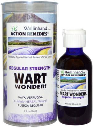 Wellinhand Action Remedies, Wart Wonder, Regular Strength, 2 fl oz (60 ml) ,الصحة، الجلد