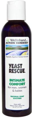 Wellinhand Action Remedies, Yeast Rescue, Natural Soap Soother, For Men, Women, and Babies, 6 fl oz (177 ml) ,الصحة، المبيضات، الخميرة الفطرية، النظافة الشخصية