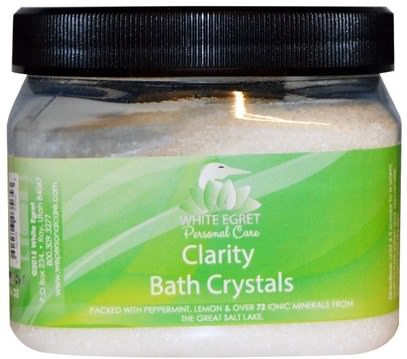 White Egret Personal Care, Clarity Bath Crystals, 16 oz ,حمام، الجمال، أملاح الاستحمام
