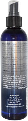 White Egret Personal Care, Colloidal Silver Spray, 30 ppm, 8 fl oz (237 ml) ,والملاحق، والمعادن، والفضة الغروية