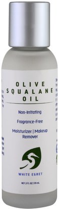 White Egret Personal Care, Olive Squalane Oil, Fragrance Free, 2 fl oz (59 ml) ,الصحة، المرأة