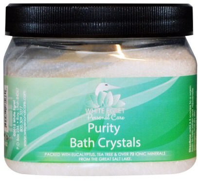 White Egret Personal Care, Purity Bath Crystals, 16 oz ,حمام، الجمال، أملاح الاستحمام