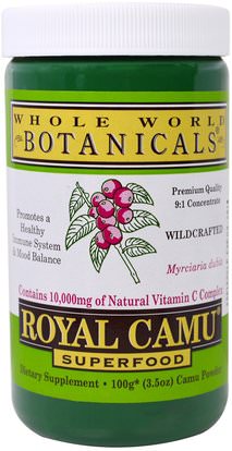 Whole World Botanicals, Royal Camu Powder, 3.5 oz (100 g) ,المكملات الغذائية، مضادات الأكسدة، كامو كامو - فيتامين ج الطبيعي