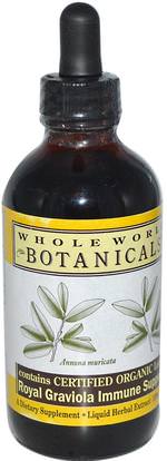Whole World Botanicals, Royal Graviola Immune Support, 4 oz (120 ml) ,والصحة، والانفلونزا الباردة والفيروسية، جهاز المناعة، والأعشاب، غرافيولا
