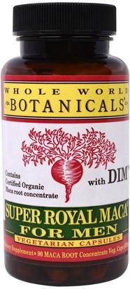 Whole World Botanicals, Super Royal Maca For Men, 500 mg, 90 Vegetarian Capsules ,المكملات الغذائية، أدابتوغين، الرجال، ماكا