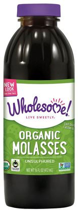 Wholesome Sweeteners, Inc., Organic Molasses, Unsulphured, 16 fl oz (472 ml) ,الغذاء، المحليات