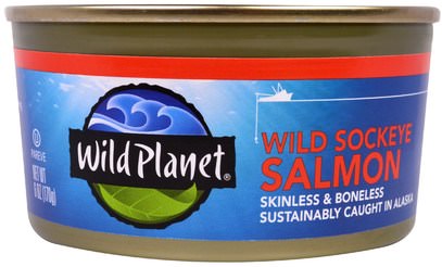 Wild Planet, Wild Sockeye Salmon, Skinless & Boneless, 6 oz (170 g) ,Herb-sa