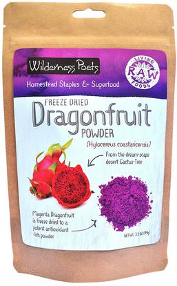 Wilderness Poets, Freeze Dried Dragonfruit Powder, 3.5 oz (99 g) ,والمكملات الغذائية، والفواكه السوبر