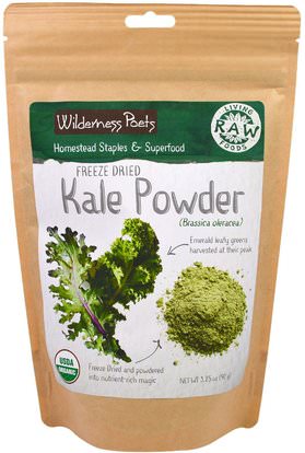 Wilderness Poets, Living Raw Foods, Freeze Dried Kale Powder, 3.25 oz (92 g) ,والمكملات الغذائية، واللفت، سوبرفوودس، الخضر