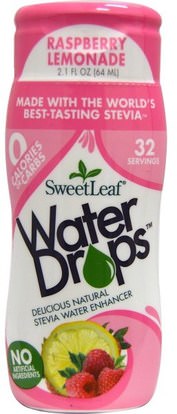 Wisdom Natural, SweetLeaf, Water Drops, Stevia Water Enhancer, Raspberry Lemonade, 2.1 fl oz (64 ml) ,الغذاء، المحليات، ستيفيا السائل