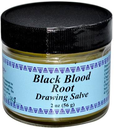 WiseWays Herbals, LLC, Black Blood Root, Drawing Salve, 2 oz (56 g) ,الأعشاب، العشبية، رصف