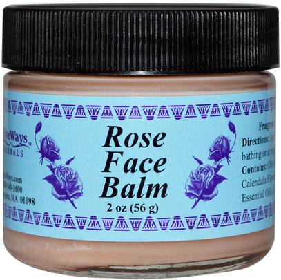 WiseWays Herbals, LLC, Rose Face Balm, 2 oz (56 g) ,الجمال، العناية بالوجه