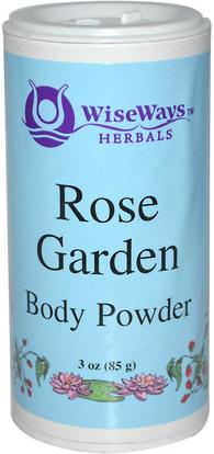 WiseWays Herbals, LLC, Rose Garden Body Powder, 3 oz (85 g) ,حمام، الجمال، قدم قدم الرعاية