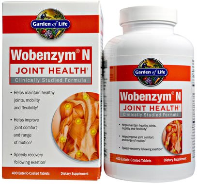 Wobenzym, Wobenzym N, Joint Health, 400 Enteric-Coated Tablets ,والصحة، والعظم، وهشاشة العظام، والصحة المشتركة، والتهاب