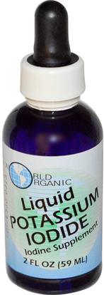 World Organic, Liquid Potassium Iodide, 2 fl oz (59 ml) ,المكملات الغذائية، المعادن، اليود، يوديد البوتاسيوم