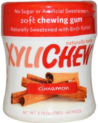 Xylichew Gum, Cinnamon, 60 Pieces, 2.75 oz (78 g) ,حمام، الجمال، العناية بالأسنان الفم، النعناع الأسنان اللثة، العلكة، إكسيليتول الصمغ الحلوى