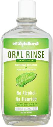 Xyloburst, Oral Rinse, Fresh Mint, 16 fl oz (473 ml) ,حمام، الجمال، شفهي، الأسنان، تهتم، غسول الفم