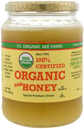 Y.S. Eco Bee Farms, 100% Certified Organic Raw Honey, 2.0 lbs (907 g) ,Herb-sa