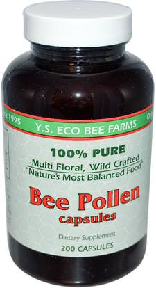 Y.S. Eco Bee Farms, Bee Pollen, 200 Capsules ,المكملات الغذائية، منتجات النحل، لقاح النحل