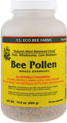 Y.S. Eco Bee Farms, Bee Pollen Whole Granules, 10.0 oz (283 g) ,المكملات الغذائية، منتجات النحل، لقاح النحل