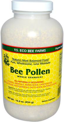 Y.S. Eco Bee Farms, Bee Pollen, Whole Granules, 16.0 oz (453 g) ,المكملات الغذائية، منتجات النحل، لقاح النحل