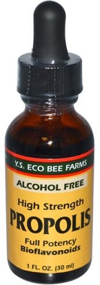 Y.S. Eco Bee Farms, Propolis, High Strength, Alcohol Free, 1 fl oz (30 ml) ,المكملات الغذائية، منتجات النحل، دنج النحل