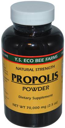 Y.S. Eco Bee Farms, Propolis Powder, 2.5 oz (70,000 mg) ,المكملات الغذائية، منتجات النحل، دنج النحل