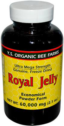 Y.S. Eco Bee Farms, Royal Jelly, Economical Powder Form, 2.1 oz (60,000 mg) ,المكملات الغذائية، منتجات النحل، هلام الملكي