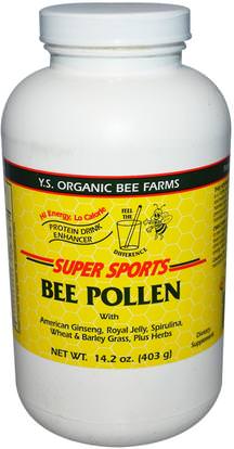 Y.S. Eco Bee Farms, Super Sports, Bee Pollen, Protein Drink Enhancer, 14.2 oz (403 g) ,المكملات الغذائية، منتجات النحل، لقاح النحل
