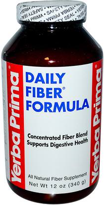 Yerba Prima, Daily Fiber Formula, 12 oz (340 g) ,المكملات الغذائية، والألياف