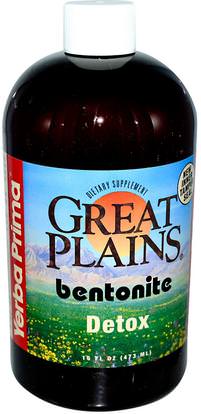 Yerba Prima, Great Plains, Bentonite, Detox, 16 fl oz (473 ml) ,المكملات الغذائية، البنتونيت، التخلص من السموم