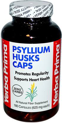 Yerba Prima, Psyllium Husks Caps, 625 mg, 180 Capsules ,المكملات الغذائية، قشر سيلليوم، كبسولات سيلليوم قشر