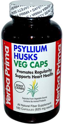 Yerba Prima, Psyllium Husks Veg Caps, 625 mg, 180 Capsules ,المكملات الغذائية، قشر سيلليوم، كبسولات سيلليوم قشر