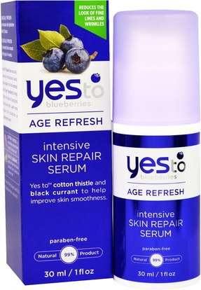Yes to, Age Refresh, Intensive Skin Repair Serum, Blueberries, 1 fl oz (30 ml) ,الصحة، مصل الجلد