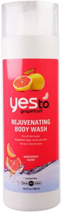 Yes to, Rejuvenating Body Wash, Grapefruit Scent, 16.9 fl oz (500 ml) ,حمام، الجمال، هلام الاستحمام